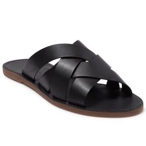 Madewell Boardwalk Woven Slides Sandals Leather